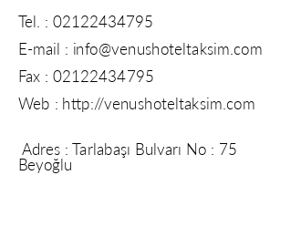 Vens Hotel Taksim iletiim bilgileri